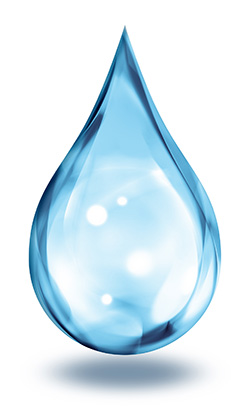 drop of water blue water droplet - isolated